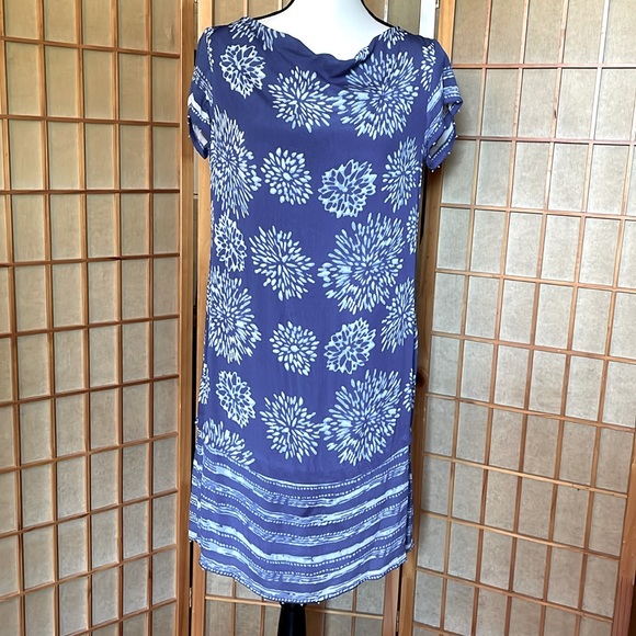 Sigrid Olsen Signature Dress Indigo Blue Print Dress - Picture 1 of 16